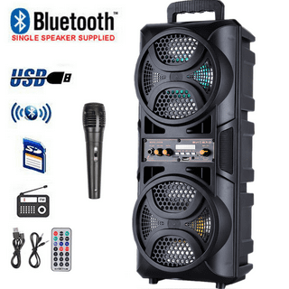 Dazone 4,500W Bluetooth Speaker Rechargable Dual 10 Woofer Party FM Karaok  DJ LED AUX 