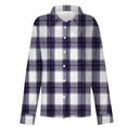 thumbnail image 4 of Tops for Women, Audhol Women's Fashion Casual Printed Button Long Sleeve Shirts Tops Button Up Shirt Women Purple, M, 4 of 5