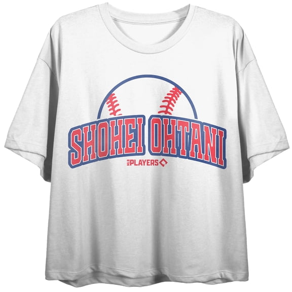 MLBPA Shohei Ohtani Baseball Women's White Crew Neck Short Sleeve Crop Top - XS