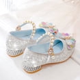 thumbnail image 5 of Staki Girls Ballet Flats Girls Dress Shoes Mary Jane Ballet Flats Flower School Shoes for Wedding Party Toddler/Little/Big Kid Silver,2 Big Kid, 5 of 7