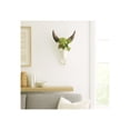 thumbnail image 3 of Bull Skull with Succulents for Home and Room Decor - Wall Display for Bedroom, Living Room, Office, Entryway or Hallway - Hanging Wall Art Decor Accent for Interior Display - 18", Ivory & Brown, 3 of 10