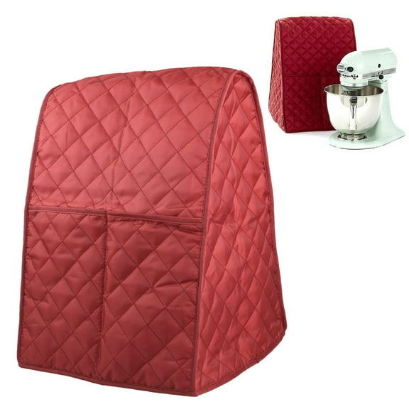 Stand Mixer Dust-Proof Cover with Pocket and Organizer Bag for Kitchenaid,Sunbeam,Cuisinart (Red)