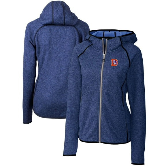 Women's Cutter & Buck Heather Royal Denver Broncos Throwback Logo Mainsail Full-Zip Jacket