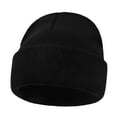 thumbnail image 1 of Sombreros de moda para mujer, cálidos, de invierno, informales, de punto, de lana, con dobladillo, para esquí, bufanda, 1 of 2