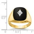thumbnail image 5 of 14K Yellow Gold Ring Band Men's Diamond Round Onyx Black, Size 9, 5 of 5