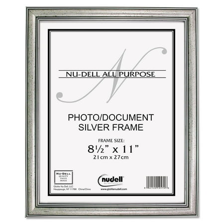 NuDell Antique Silver Finish Wood Frame, 8 1/2 x 11