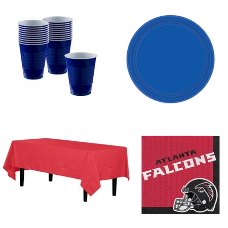 Amscan Atlanta Falcons Basic Party Kit Table Cover 20 Paper Plates 20 Cups 16 Napkins