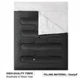 thumbnail image 3 of 4-Season Lightweight Extra-Large Rectangular Sleeping Bag for 2 People, Dark Grey, 59" x 87", 32–77 ° F, Compressible with Sack, 3 of 7