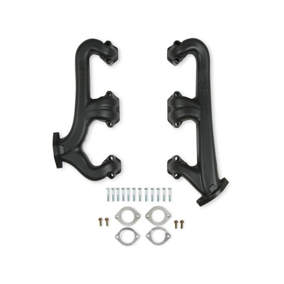 Hooker 8527-3HKR Cast Iron Exhaust Manifolds D-Port Black Ceramic Coated