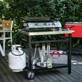 thumbnail image 4 of Royal Gourmet PC3401S Double Shelf Movable Dining Cart Work Table with Handle Outdoor Kitchen Prep Trolley Storage, 4 of 9
