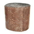 thumbnail image 4 of Mandala Crafts Faux Diamond Bling Wrap, Faux Rhinestone Crystal Mesh Ribbon Roll for Wedding, Party, Centerpiece, Cake, Vase Sparkling Decoration (4.75 Inches 24 Rows 10 Yards, Brown), 4 of 6