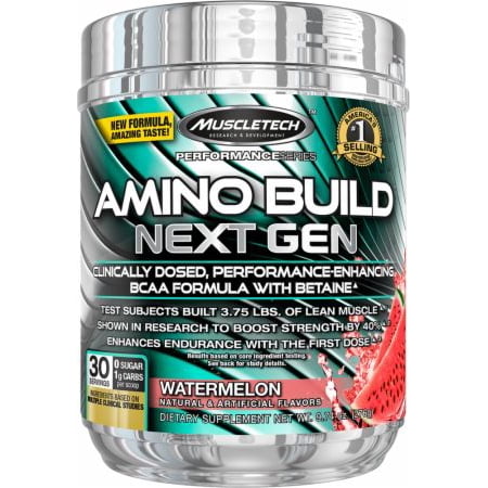 MuscleTech Amino Build Next Gen Powder, Watermelon, 30 (Best Amino Acids For Men)