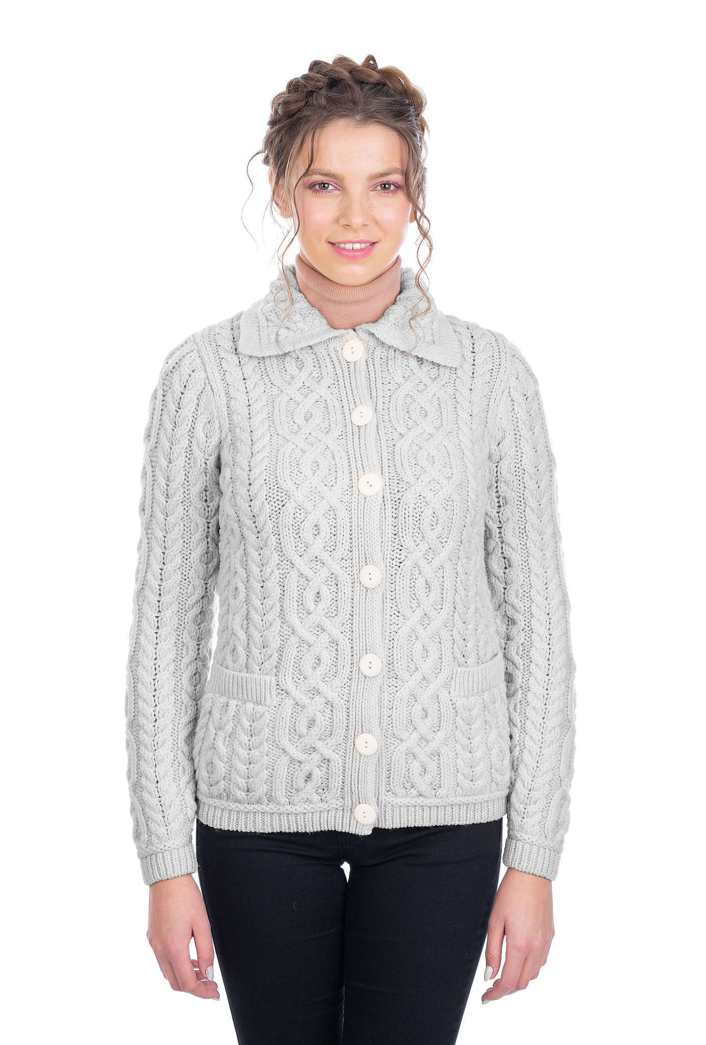 women's fisherman cardigan sweater