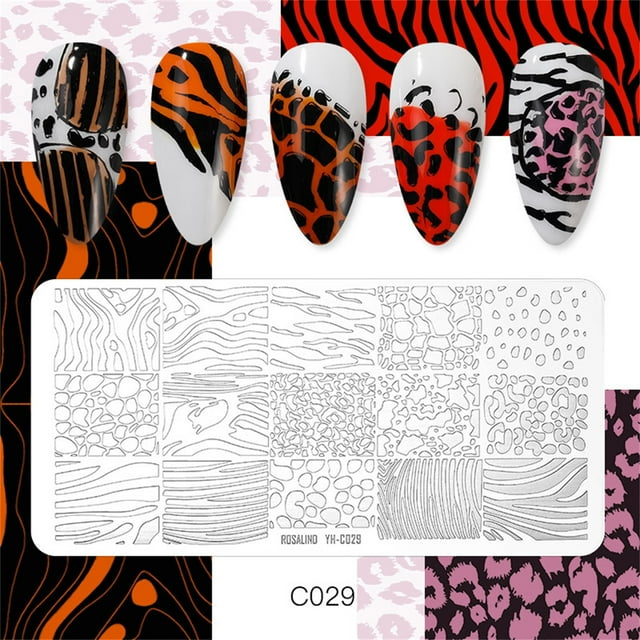 Placas de estampado de uñas con diseño de personajes extravagantes, plantillas para decoración de uñas, imágenes de líneas de arte de uñas
