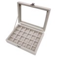 thumbnail image 1 of Velvet Jewelry Earring Display Trays Clear Window Lidded Box for Bracelets Watches Hair Clips, 1 of 2