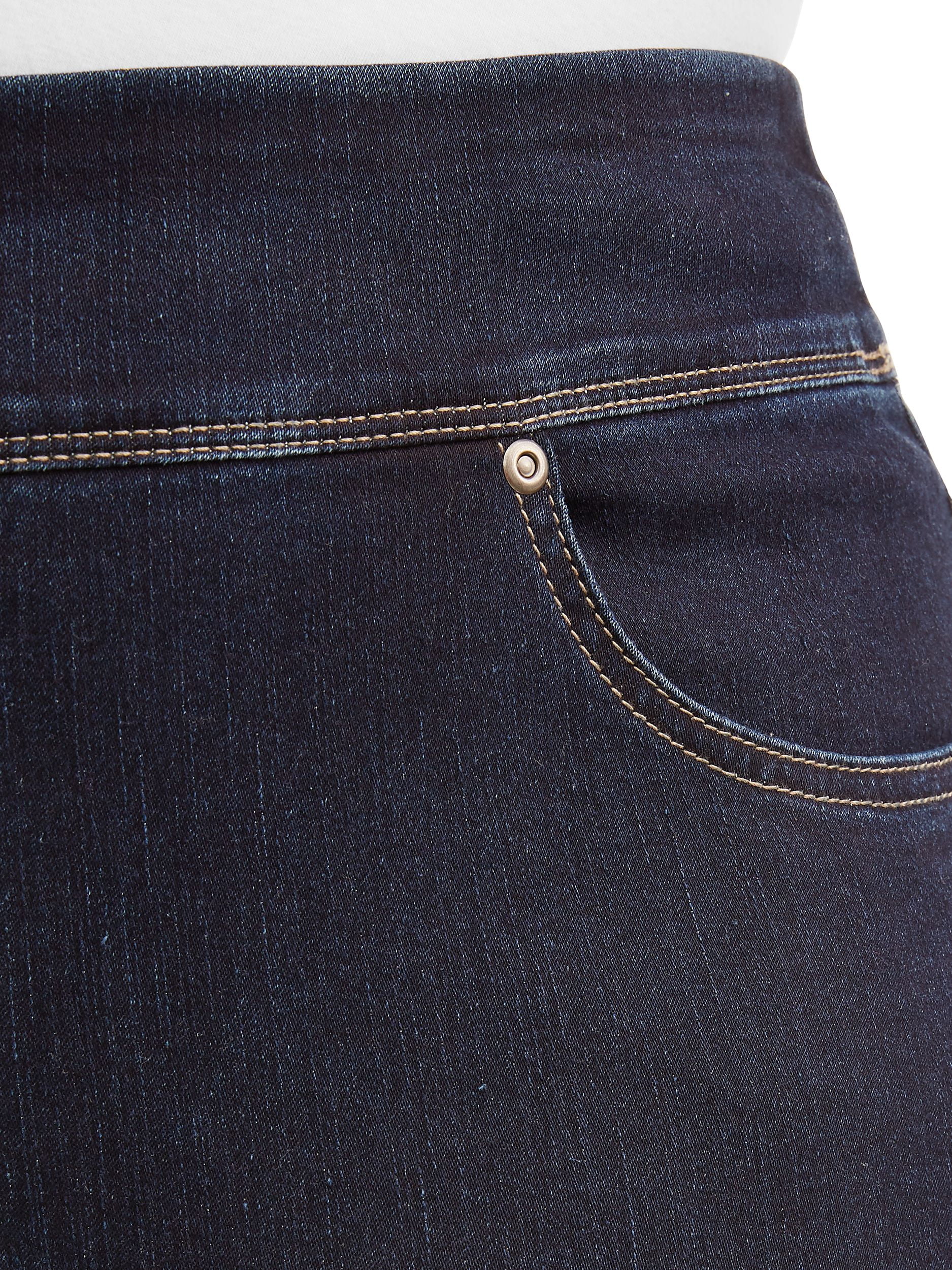 Terra & Sky Women's Plus Size Tummy Control Pull On 4 Pocket Jean with Stretch
