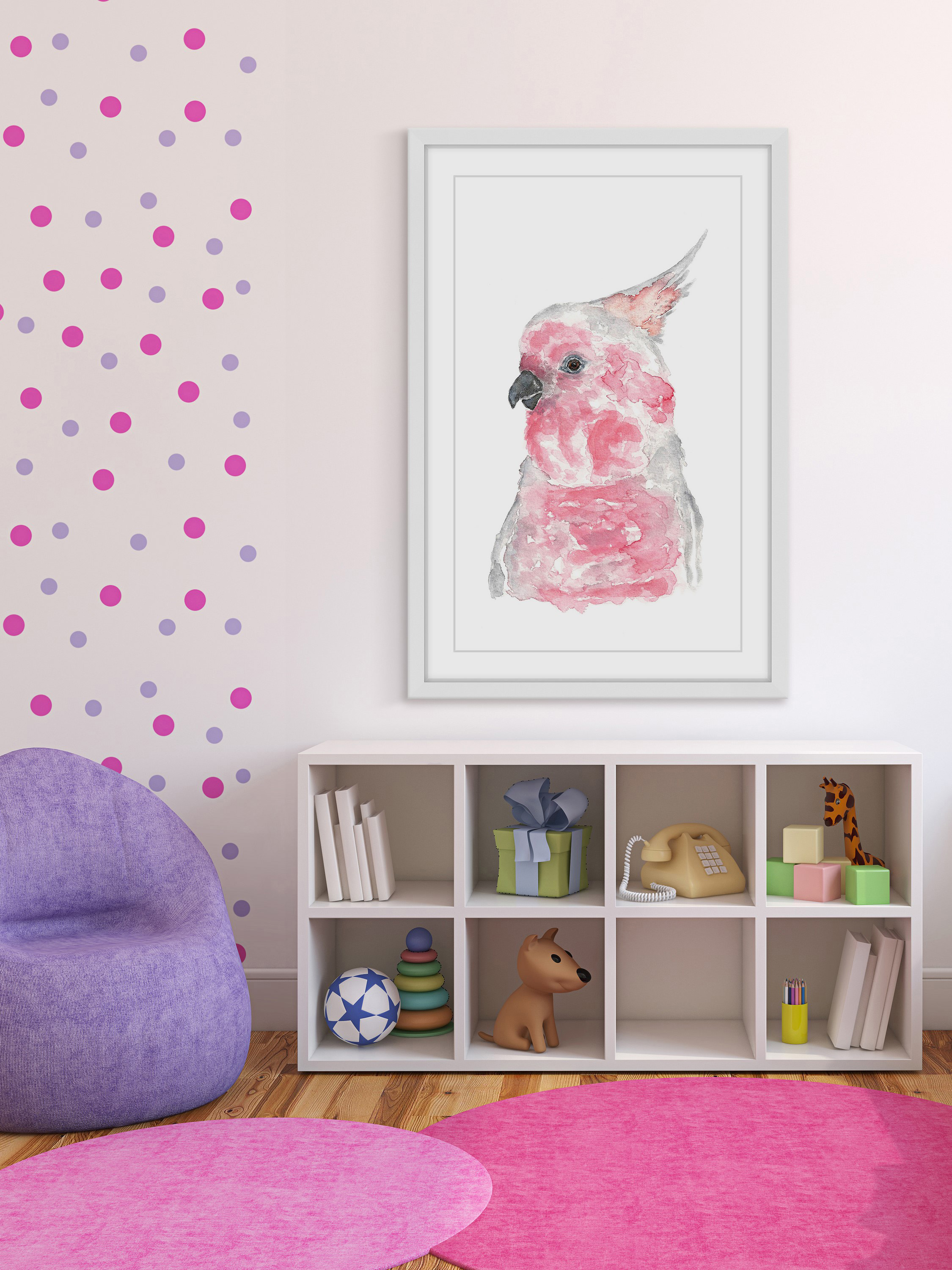 "Major Mitchell's Cockatoo" Framed Painting Print