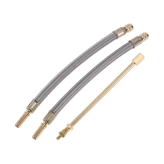 1 Set 180 Dergee Copper Tire Valve Extension with Universal Stainless Steel 210mm Tyre Valve Stem Extender for Car Motorcycle RV Truck Bike