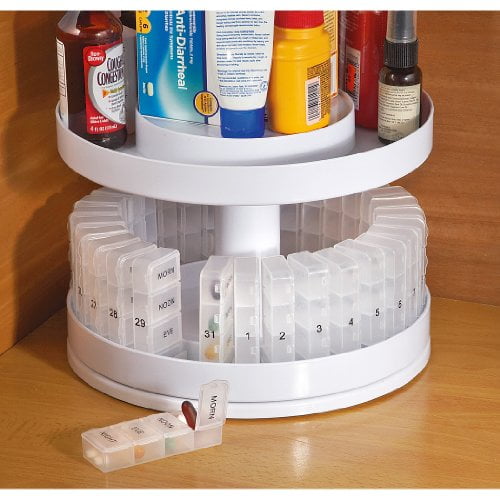Jobar International - Pill Organizer, 31 pill holders, Rotates 360 degrees