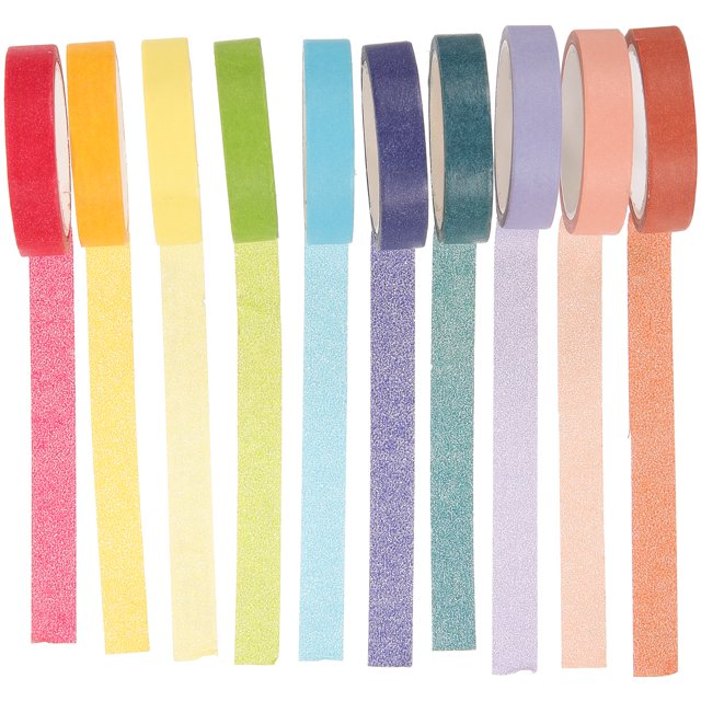 KAKOWELY Sticky Paper Tapes 20pcs Rainbow Solid Color Masking Washi Sticky Paper Tapes Adhesive Printing DIY Scrapbooking Decor Label Stickers for Craft Stationery