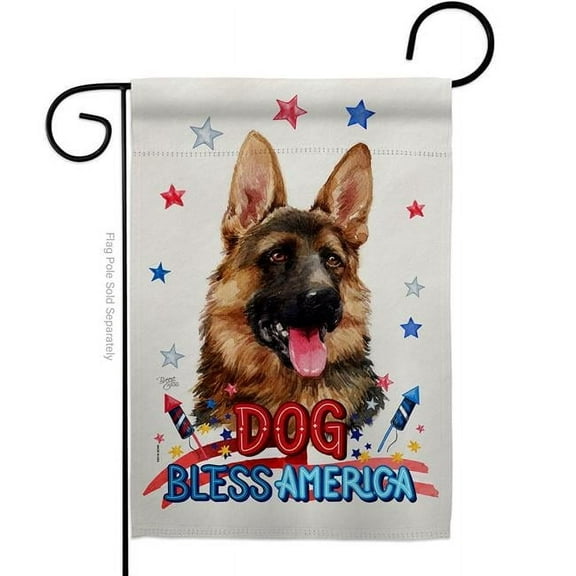 Breeze Decor G120154-BO Patriotic German Shepherd Animals Dog 13 x 18.5 in. Double-Sided Decorative Vertical Garden Flags for House Decoration Banner Yard Gift