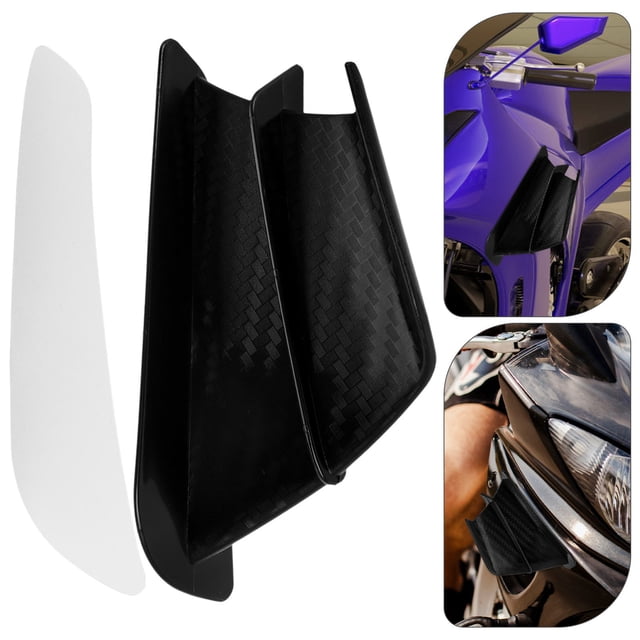 OULII 1 Pair Wing Spoiler Black for Motorcycles with Wind Reduction and Dynamic Design 6.8X3.7X1.3in