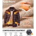 thumbnail image 3 of Xidunhg Men's Long Sleeve Sherpa Lined Shirt Jacket Flannel Plaid Fleece Coats, 3 of 13