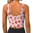 thumbnail image 3 of Lsque Strawberry Printed Women'S Sports Bra, Compression, Moisture Wicking, High-Impact Sports Bra For Women,Supportive sports bra-Medium, 3 of 9