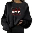 thumbnail image 2 of Qertyioot Chandail d'Hiver pour Femmes Mode Imprimé Noël, Manches Longues Col Rond Chaud Ample Tendance Tricoté, 2 of 4