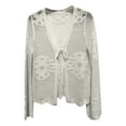 thumbnail image 3 of Women's Summer Knit Cardigan With Cutout Details For Beach And Casual Wear Netted Cardigan Shaker Zip Front Cardigan plus Size Cardigan Lightweight Long Cardigan Sweaters for Women Winter Open, 3 of 3