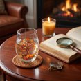 thumbnail image 4 of Autumn Stemless Glass Fall Clear Drinking Tumbler Thanksgiving Squirrel Pumpkin Maple Leaf Printed Table Drinkware for Juice Beverages for Home Dinner Party Gathering, 4 of 5