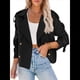 thumbnail image 3 of Chaqueta Gabardina Informal Holgada de Larga con Doble Botonadura y Solapa con Muescas para Mujer, con Bolsillos. Negro XXL, 3 of 8