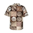 thumbnail image 3 of Retro Coffee Background Hawaiian Shirts For Men, Summer Short-Sleeve Relaxed-Fit Button-Down Shirts Large, 3 of 9