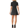 thumbnail image 3 of INSPIRE CHIC Vestido de Mujer de Manga Corta con Botones, Estilo Vintage, Cuello de Solapa, Vestidos de Denim XL Negro Gris, 3 of 6