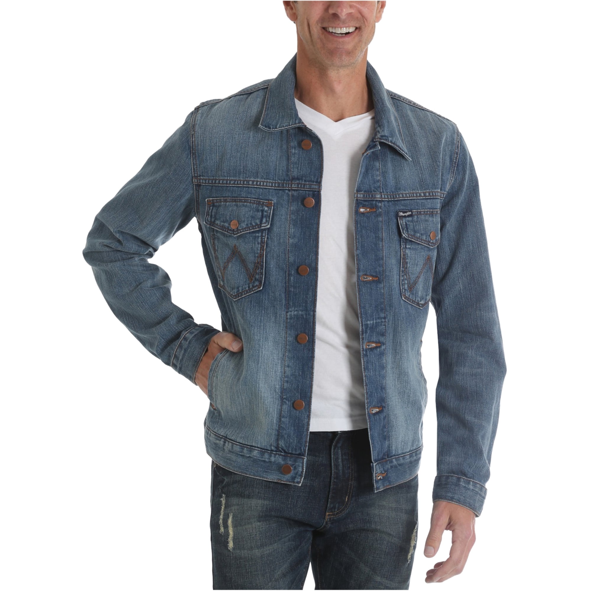 Wrangler Wrangler Mens Western Jean Jacket, Blue, XLarge Walmart