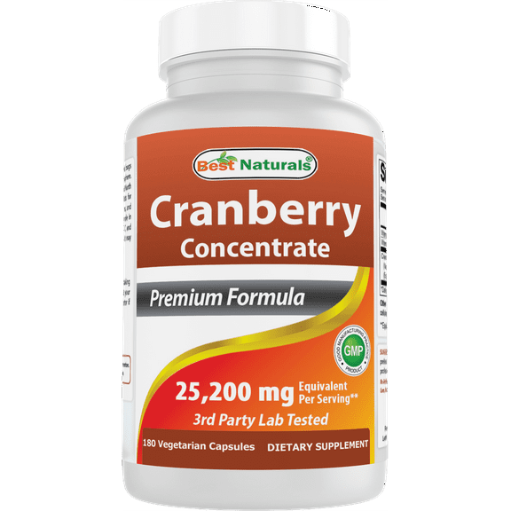Best Naturals Cranberry Concentrate 12600 mg 180 Vegetarian Capsules