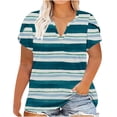 thumbnail image 1 of Mode Femme Décontractée Imprimée Manches Courtes Tee-Shirt Ample Grande Taille Tunique Col en V Blouse Deals Flash, 1 of 6