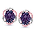 thumbnail image 3 of Star K � Large Love Knot Earrings with Oval 8 x 6mm Simulated Alexandrite, 3 of 9