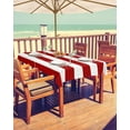 thumbnail image 2 of Outdoor Tablecloth with Umbrella Hole and Zipper Classical Stripe Rectangle Tablecloths 60x102 Waterproof Outside Table Cloths Red Patio Table Cloth Cover for Outdoor Tables Picnic Garden Party, 2 of 6