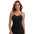 thumbnail image 4 of DARING DIVA Women's Long V-Neck Padded Camisole Seamless Slim Fit Tank XL Black, 4 of 5