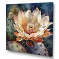 thumbnail image 2 of Designart "White Blue Cactus Flower" Floral Cactus Wall Art For Bathroom, 2 of 5