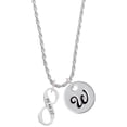 thumbnail image 1 of Delight Jewelry Silvertone Psalm 46:10 Infinity Sign Silvertone Script Initial Disc - W - Charm Necklace, 20"+3", 1 of 4