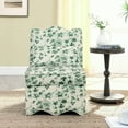 thumbnail image 3 of Single Flannel Dining Chair with Soft Seat Cushion & Backrest, No Armrests, Matching Pillow for Waist Support, for Living Room (GREEN), 3 of 9
