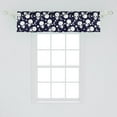 thumbnail image 2 of Ambesonne Alien Window Valance, Retro Extraterrestrial Art, 54" X 12", White and Indigo, 2 of 3
