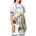 thumbnail image 3 of Fuzoiu Horses Grazing On Meadow Print Waterproof Apron, Kitchen Apron for Women Men Chef, Apron for Christmas Dinner Party Cooking Baking Crafting House Cleaning Kitchen, 3 of 7