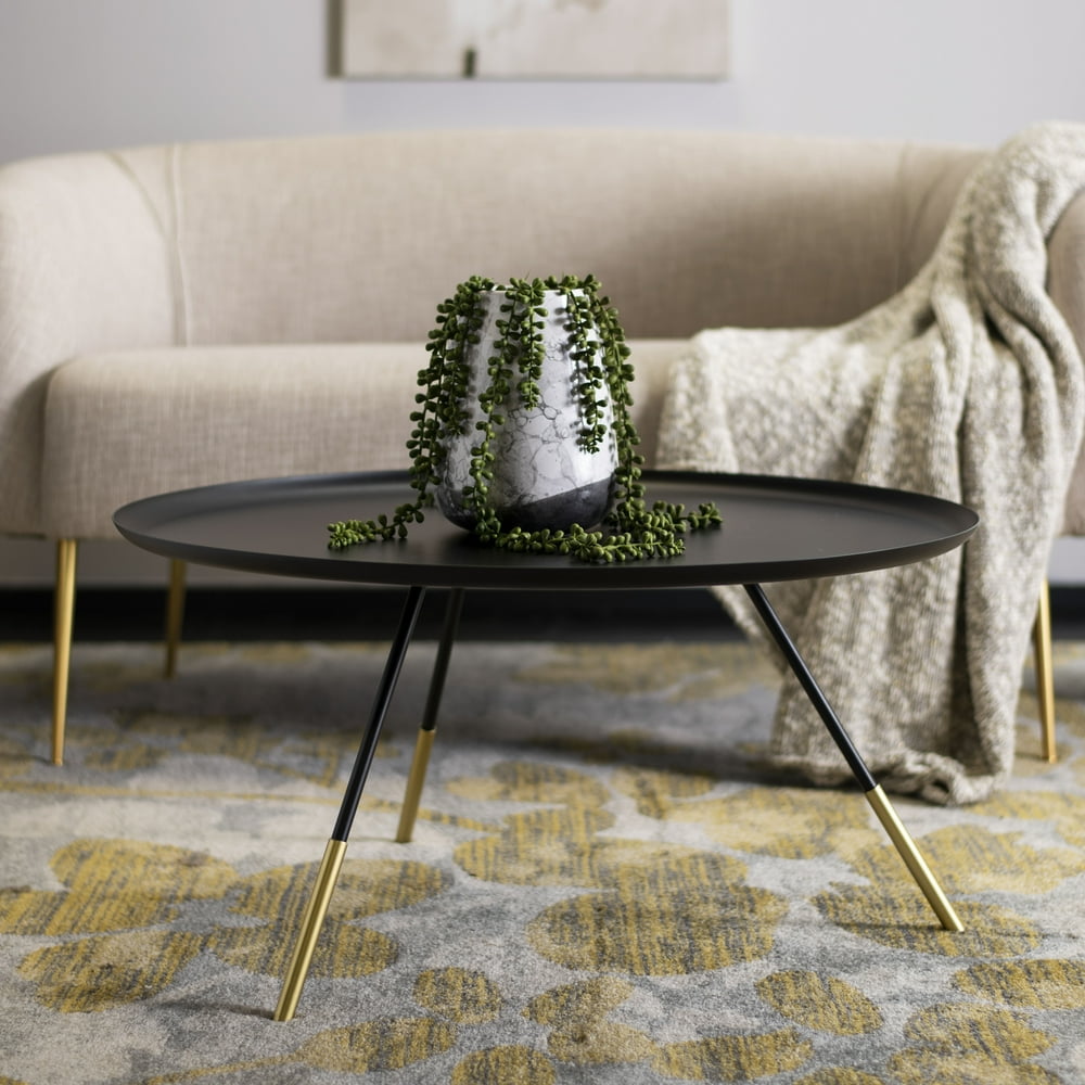 Safavieh Orson Contemporary Coffee Table with Metal Gold Cap Walmart