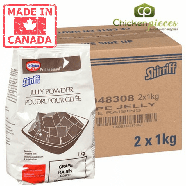 Dr Oetker Shirriff Gelatin Grape Powder 1L/2.20Lbs (2/Case)-Canadian Made