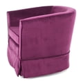thumbnail image 3 of Noble House Celeste Velvet Swivel Chair with Loose Cover, Fushsia(Red), 3 of 12