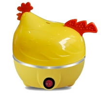 Mini Electric Egg Cooker and Steamer, Multi-Function Appliance for Hard/Soft Boiled Eggs, Vegetables, Dumplings, Easy to Use with Buzzer Alert, 7-Egg Capacity, for Home Kitchen Yellow