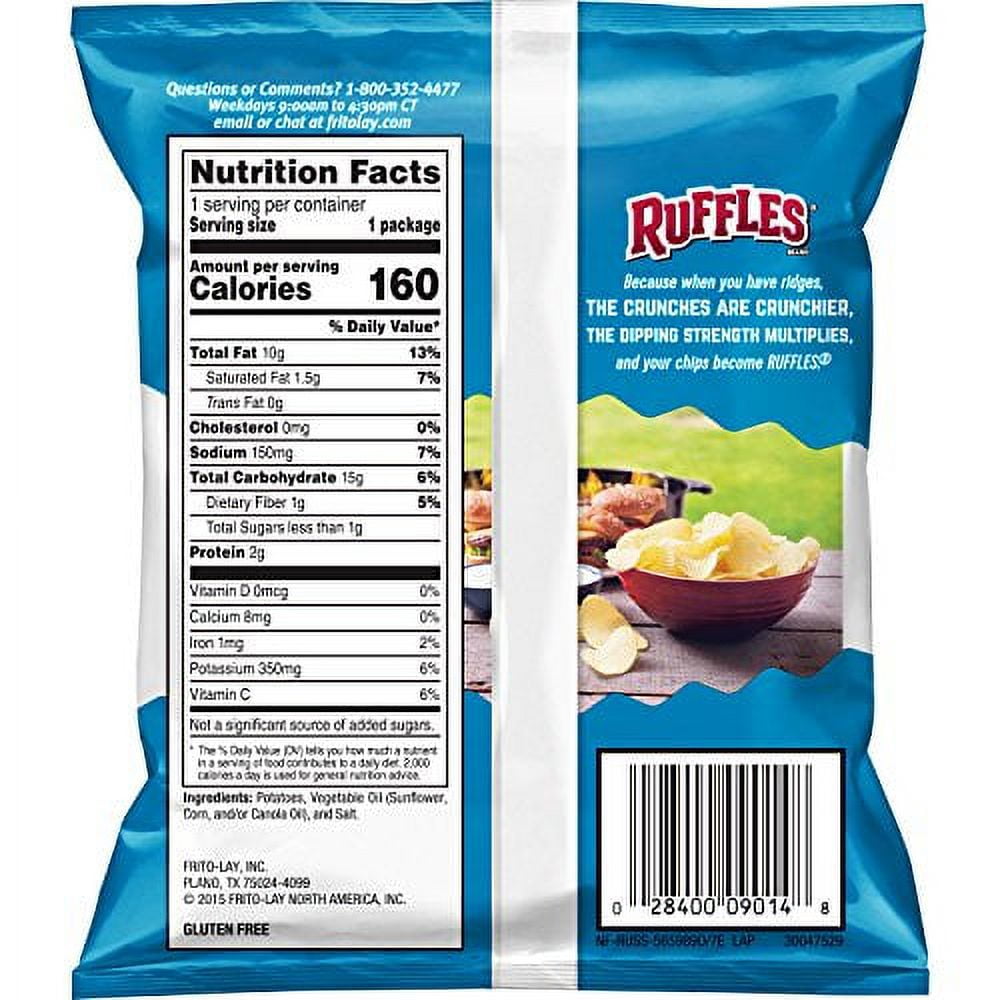 Ruffles Original Potato Chips, 1 Ounce, 104 Per Case